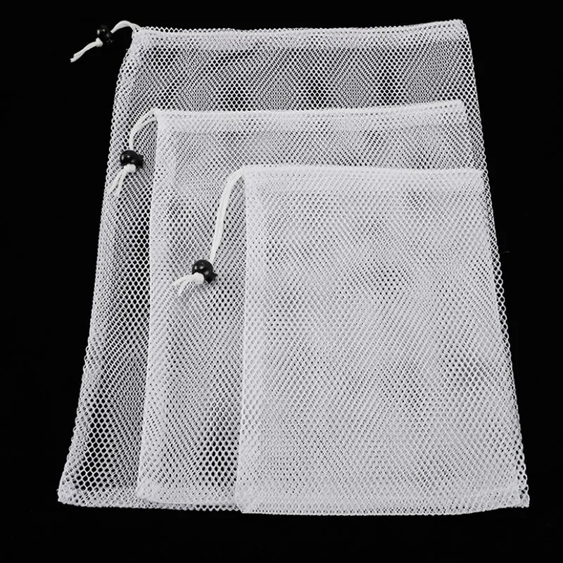 10Pcs Filter Net Bag Mesh Bag Acquarium Pond For Bio Ball Carbon Media Ammonia Aquarium Fish Tank Isolation Bag White