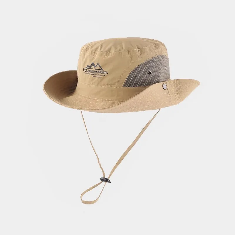 Wide Brim Bucket Hat Fishing Hat Sun Protection Anti-UV Sun Mountaineering Caps Chinlon Broad-brimmed Panama Hat Summer