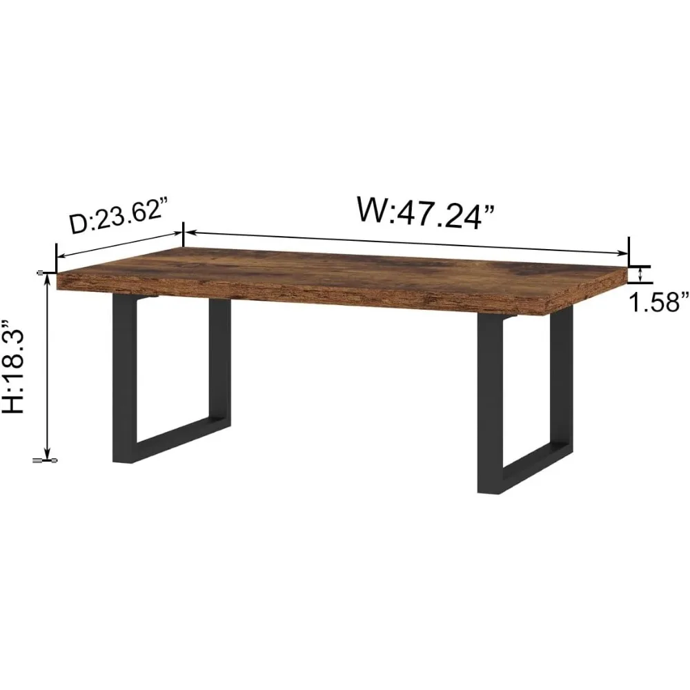 Mesa de centro de madera para sala de estar, mesa de centro de granja Simple y moderna, mesa de centro Vintage de madera y Metal para dormitorio y oficina