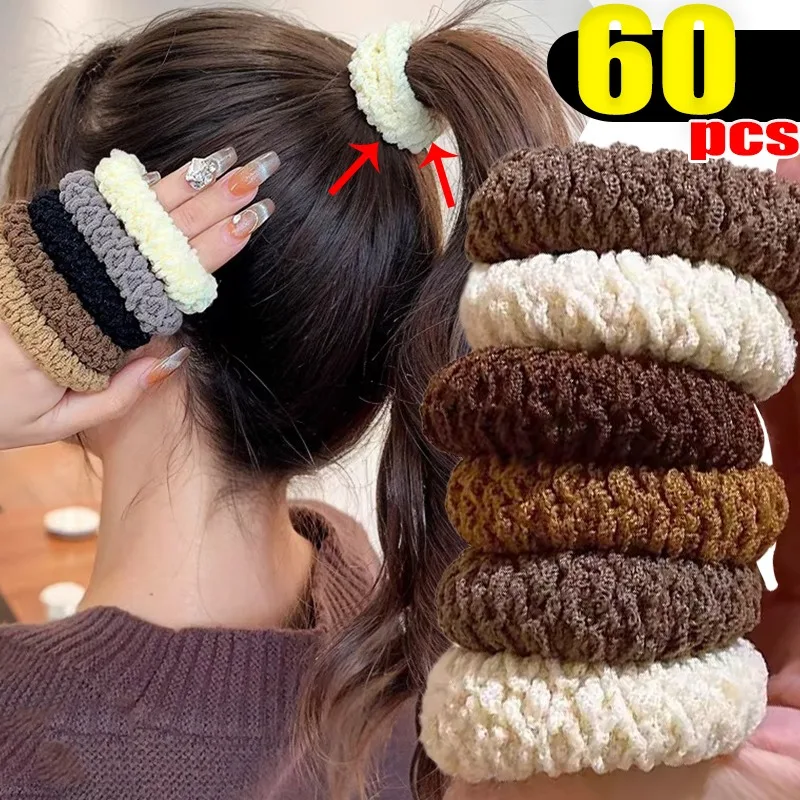 Autumn Winter Thick Hair Tie Seamless Headband Cute Elastic Towel Ring Sweet Head Rope Meatball Head Versatile Hair Accessories