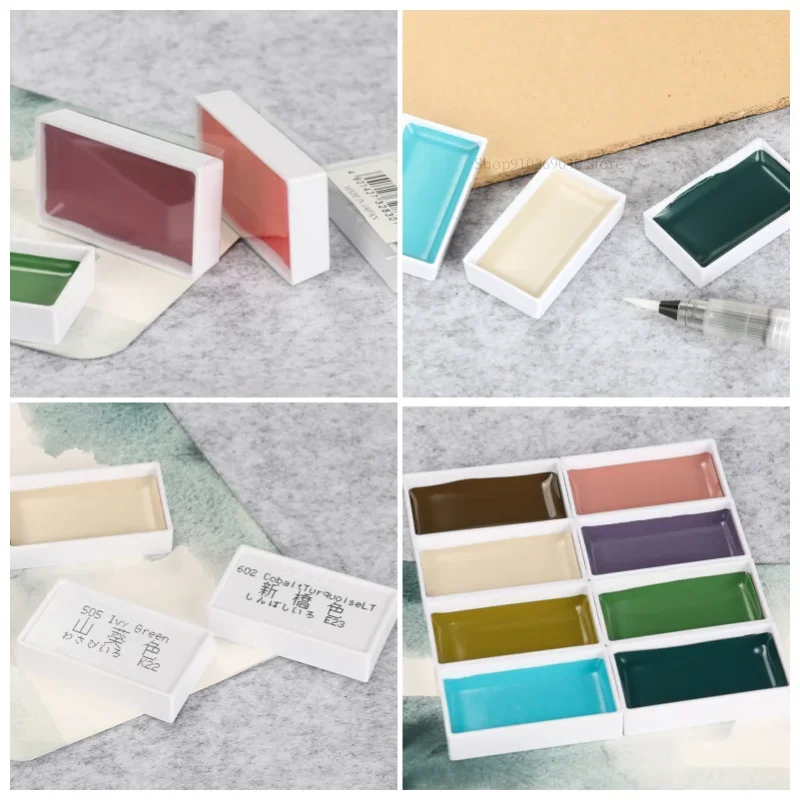 Japan Kuretake GANSAI TAMBI Single Color Solid Watercolor Pigment, Professional-Quality, For Artists, Beginners, Kids,Non-Toxic