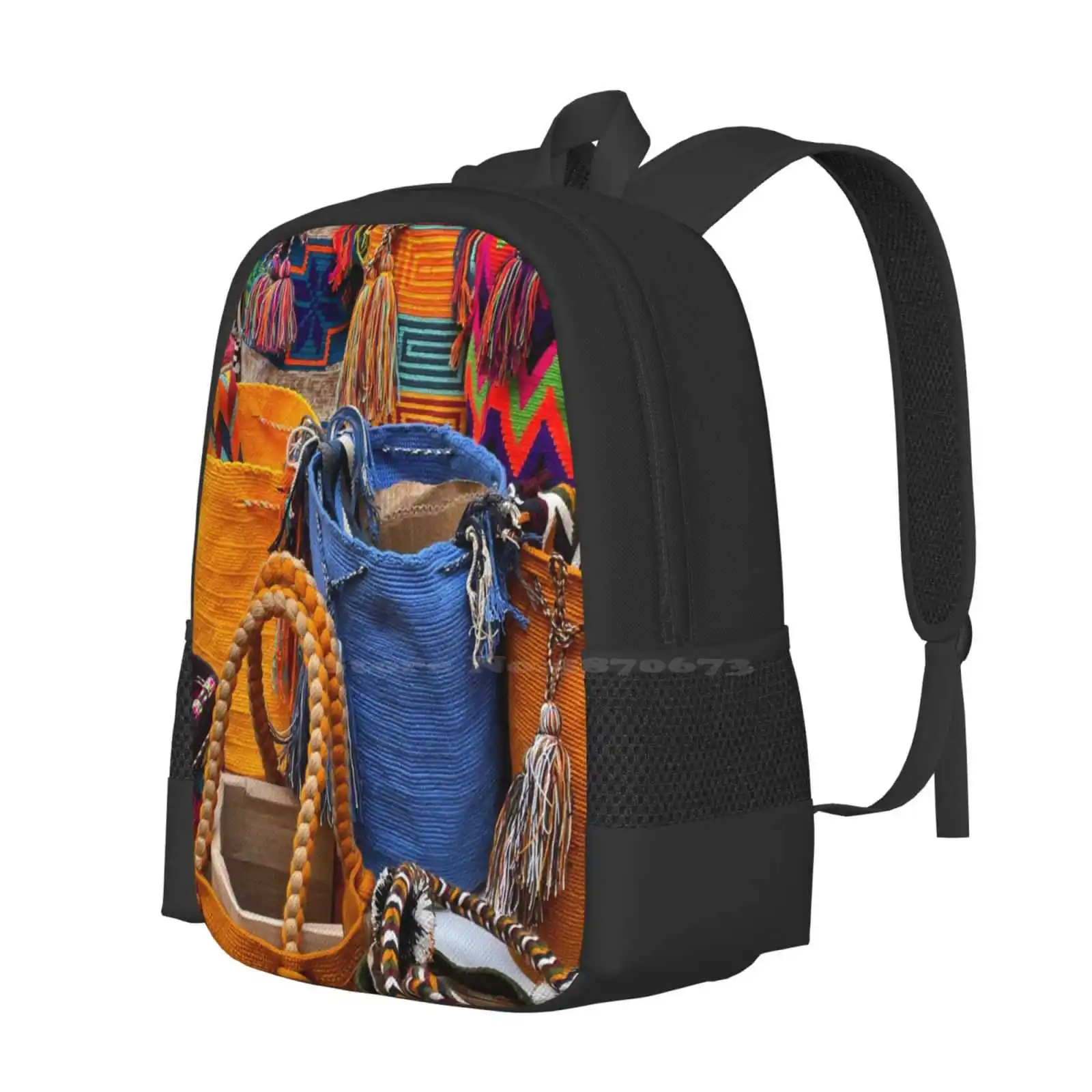 Colorful Colombian Bags Hot Sale Schoolbag Backpack Fashion Bags Colombia Crafts Textiles Street Market Cartegena Public Art