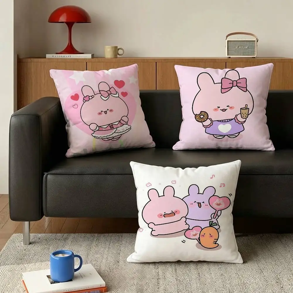 cute Rabbit Asamimichan Cartoon   Various Sizes Square Pillow Case For Car Home Bedchamber Decor