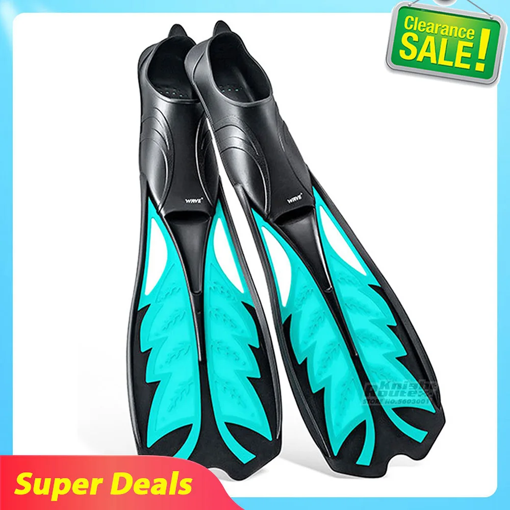 Professional Swimming Fins Portable Scuba Diving Silicone Long Snorkeling Water Sports Dive Flippers Equipment Adult