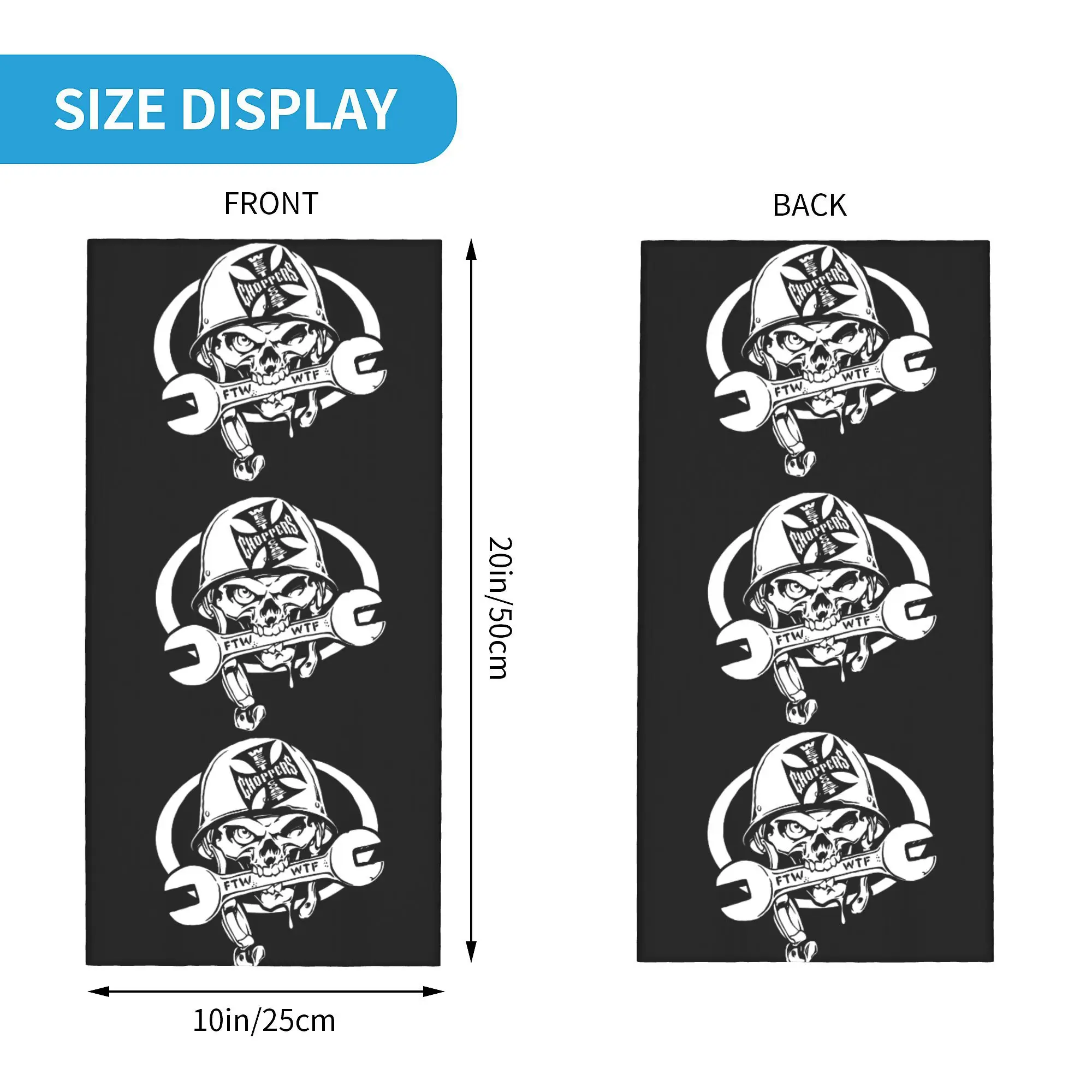 Custom West Coast Iron Cross Skull Neck Gaiter Men Women UV Protection Winter C-Chopperes Bandana Scarf for Cycling