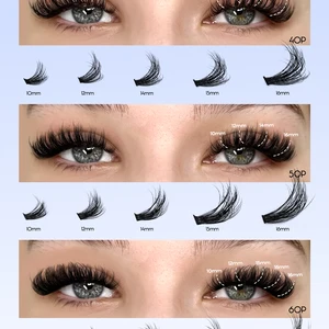 Lalenneya Fluffy Individual Cluster Lashes Kit, Volumen gemischtes Tablett, Faux -Nerz -Wimpern, Wimpernverlängerung, Make -up 12 Hauptverkaufs -Jugend -Make -up - №6
