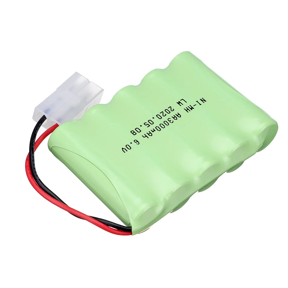 6V 3000mAh akumulator z ładowarką dla samochodów RC czołgi roboty armatnie łodzie 6v NiMH bateria 3000mah 6v ładowalny akumulator