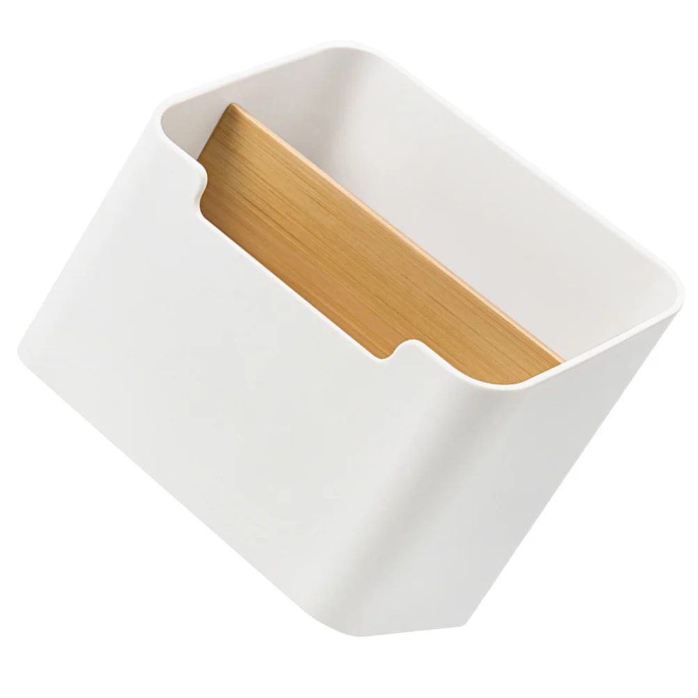Compact Desktop Organizer Plastic Wood Storage Box Holder Multifunctional Room Bedroom Office Tidy Sundry