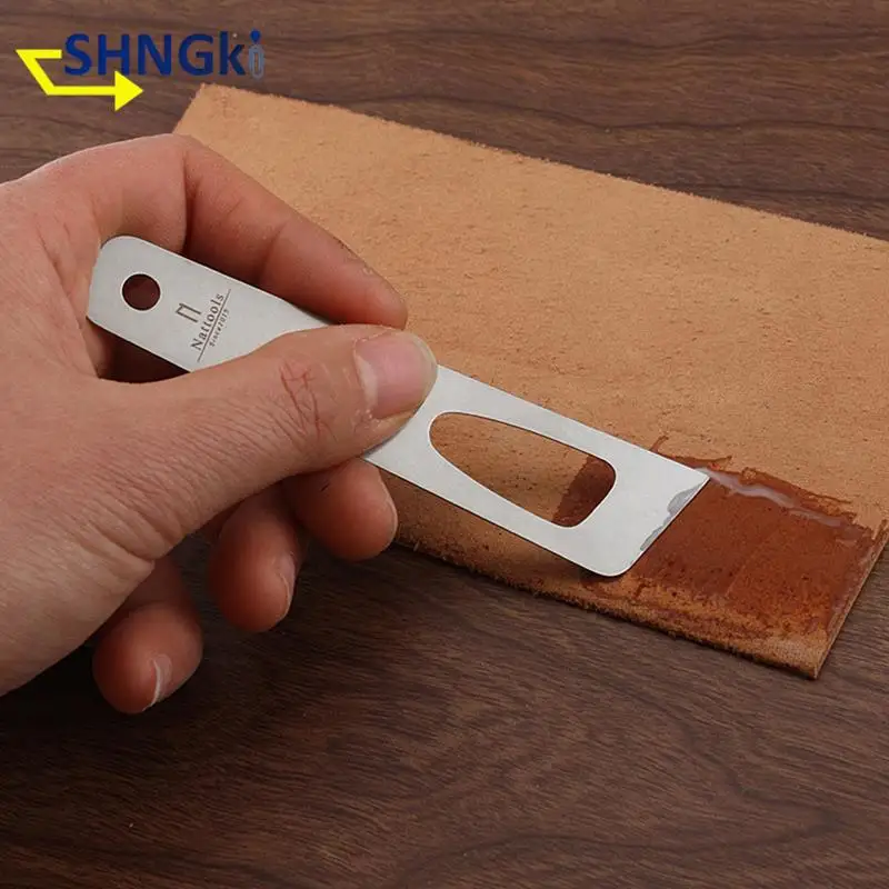 Stainless Steel Leathercraft Gumming Glue Tool DIY Handmade Sewing Leather Craft Gluing Carving Stitching 100x25mm Gluing Tool