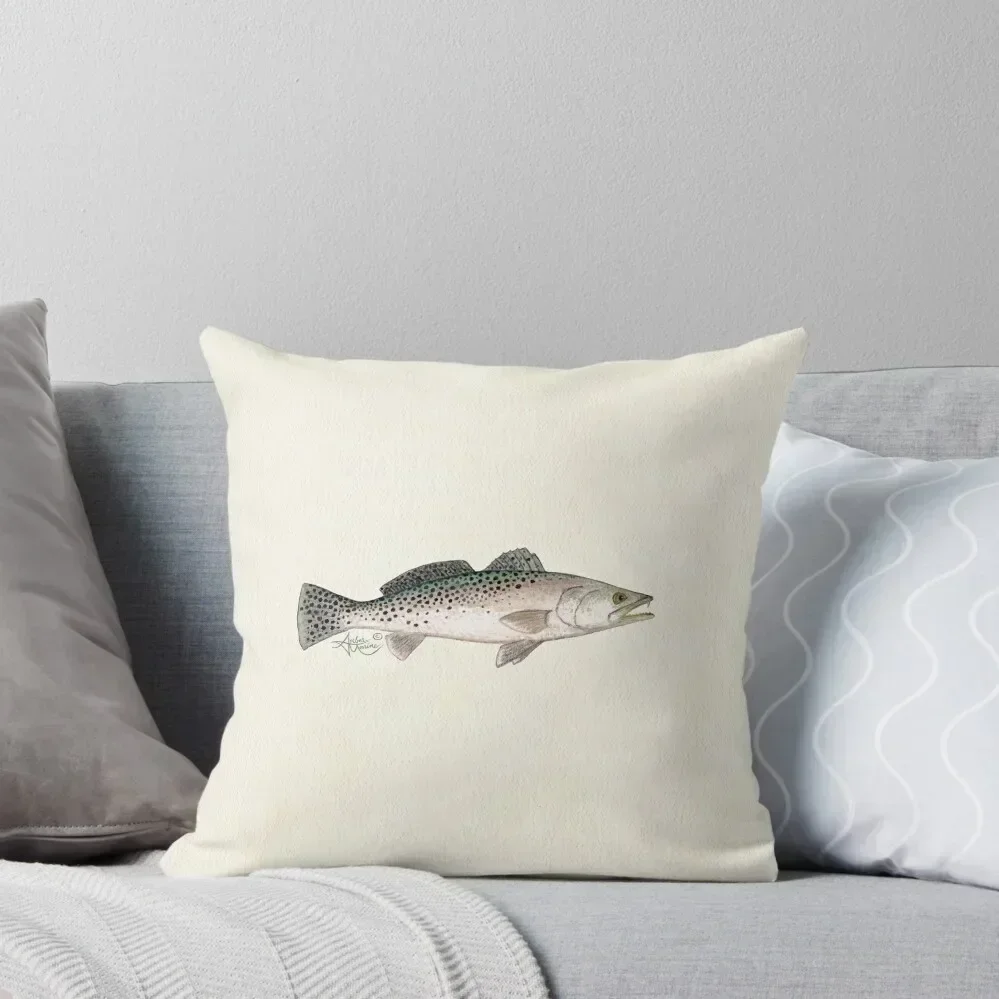 

Spotted Seatrout by Amber Marine ~ watercolor fish art,  2013 Throw Pillow Cushions For Decorative Sofa pillow