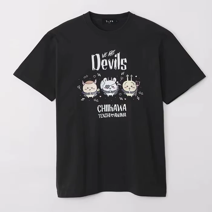 2026 Chiikawa Wow, We Are The Demon Summer Parent-child Pure Cotton T-shirt, Comfortable, Breathable, High-quality Ins Y2k