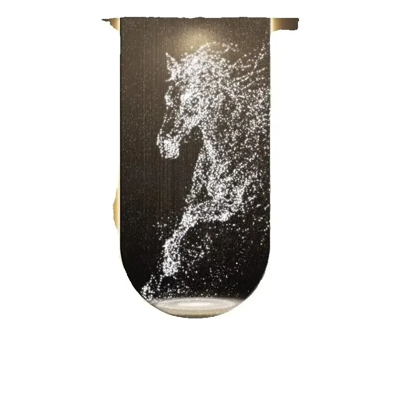U New Led Crystal Porcelain Wall Mural Lamps Modern Home Decoration Living Room LED Background Corridor Foyer Hanging Painting