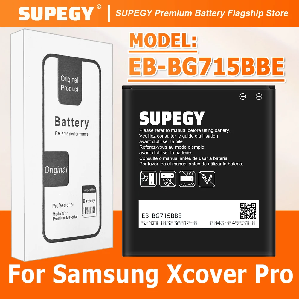 

Аккумулятор SUPEGY 2026, 100% новый, EB-BG715BBE для Samsung Xcover Pro / SM-G715