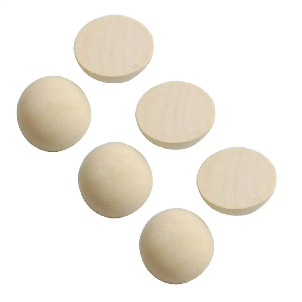 

100pcs Natural Wooden Craft Half Wood Balls 25-30mm Diameter Craft Supplies