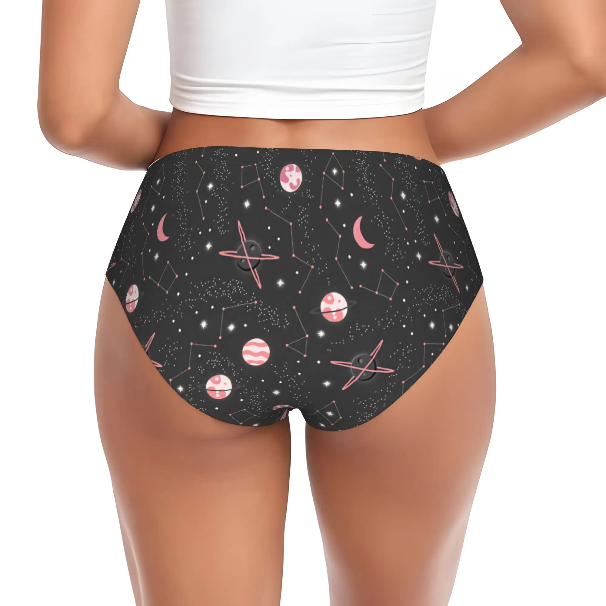 Women Universe Starry Cosmos Seamless Pattern Panties Breathable  Briefs Underwear