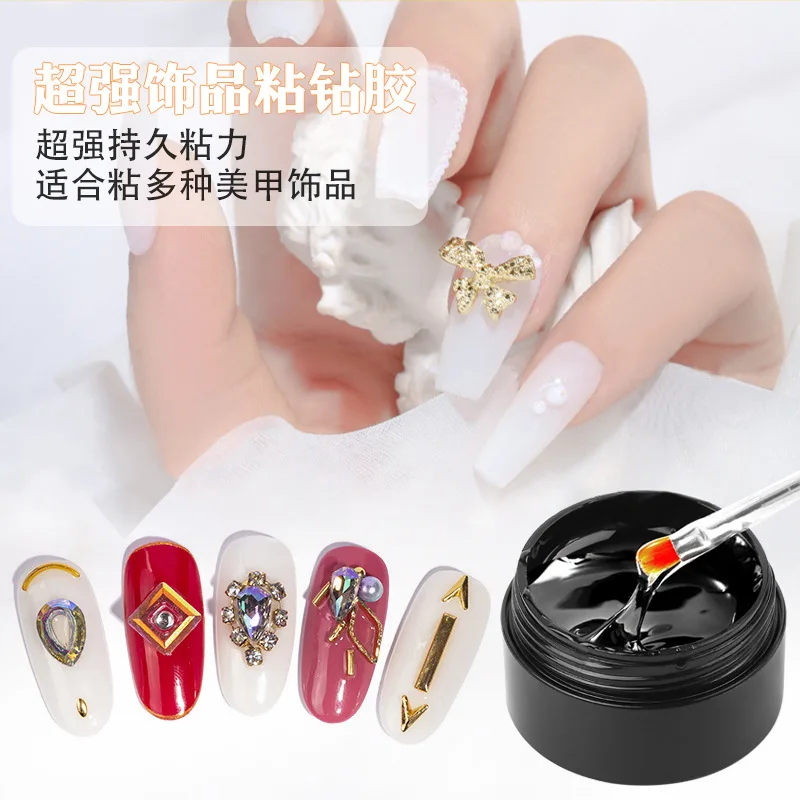 8ml Professionelle Klebrige UV Gel Nagellack Kleber Kristall Klebstoffe Transparent Klar Gel Nägel Kunst Strass Schmuck Nagel Werkzeuge