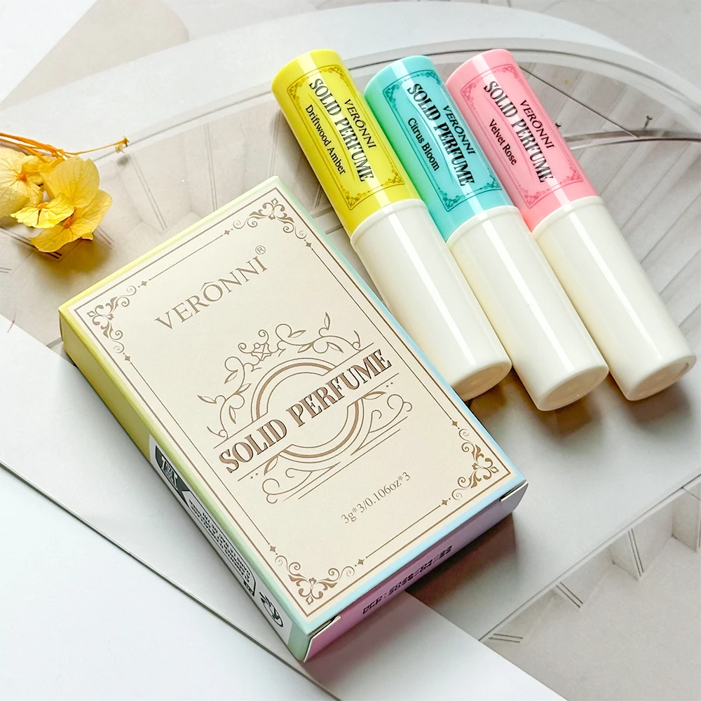 3pcs Solid Perfume Sticks - Long-Lasting, Natural & Fresh Scent Long Lasting Fragrance Portable Pocket Solid Balm For Dating