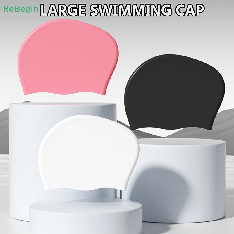 Adults Swimming Cap For Men Women Waterproof High Elastic Silicone Swimming Pool Caps Cover Ears Long Hair Large Swim Hat