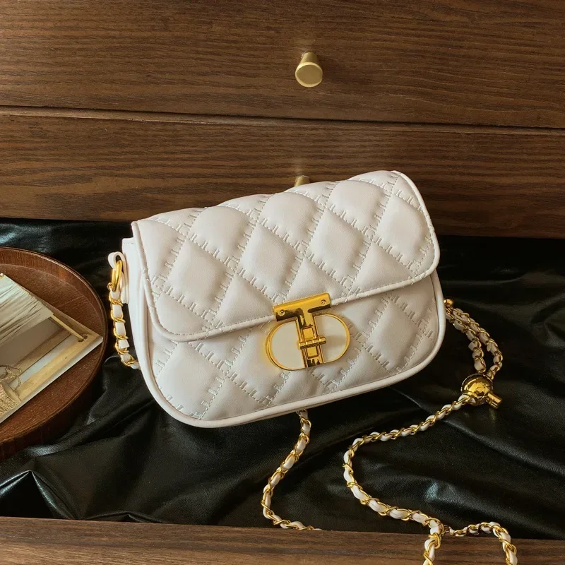 

Stylish Quilted Chain Crossbody Bag for Women - 2025 Autumn New Korean Style High-Quality Underarm Square Shoulder Bag
