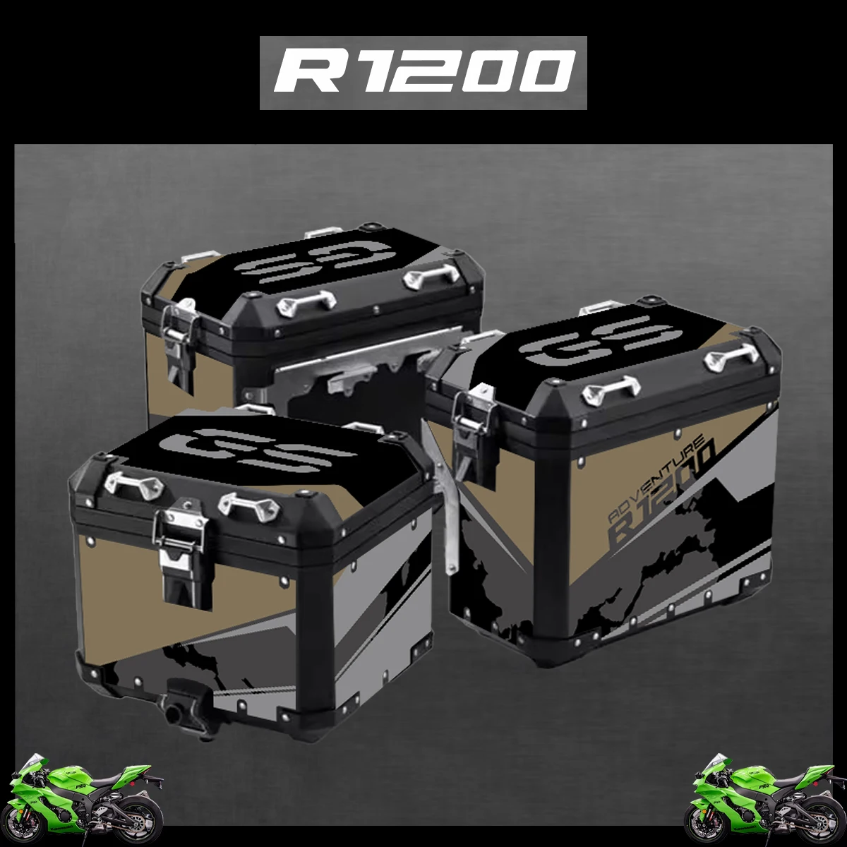 Motorcycle Stickers For BMW R1200GS R1200 GS 2004-2023 2022 2021 ADV Decorative Alloy Box Sticker Decal Set aluminium pannier