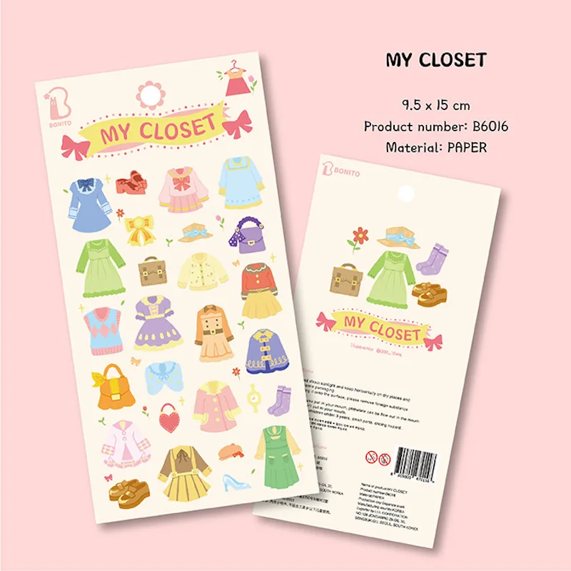 Korea National Costume Die Cut Sticker Cute Skirt Clothes Scrapbooking Material Diary Cards Home Decoration Junk Journal Craft