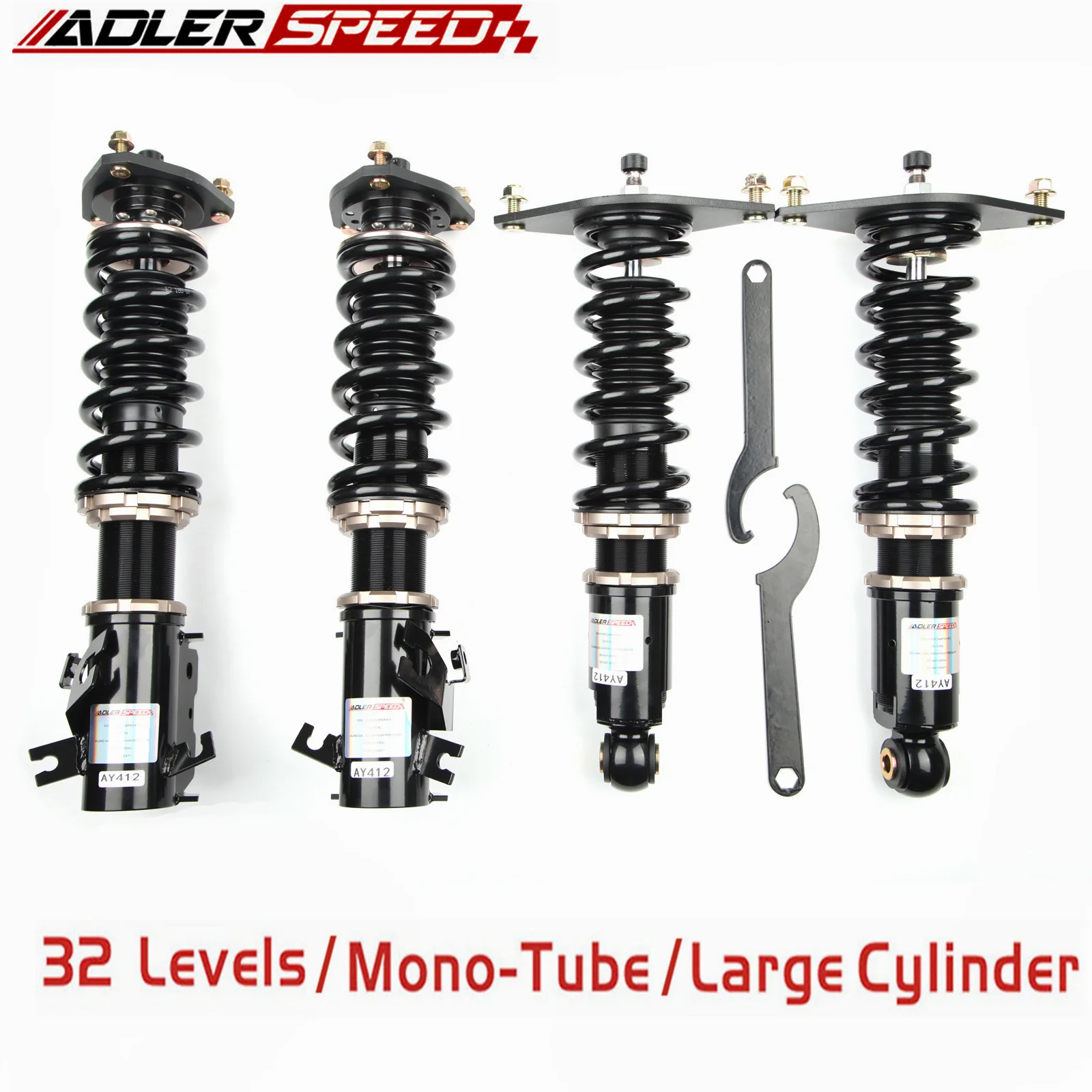 ADLERSPEED 32 Level Adjustable Mono Tube Shocks Coilover For Nissan Sentra B15 00-06