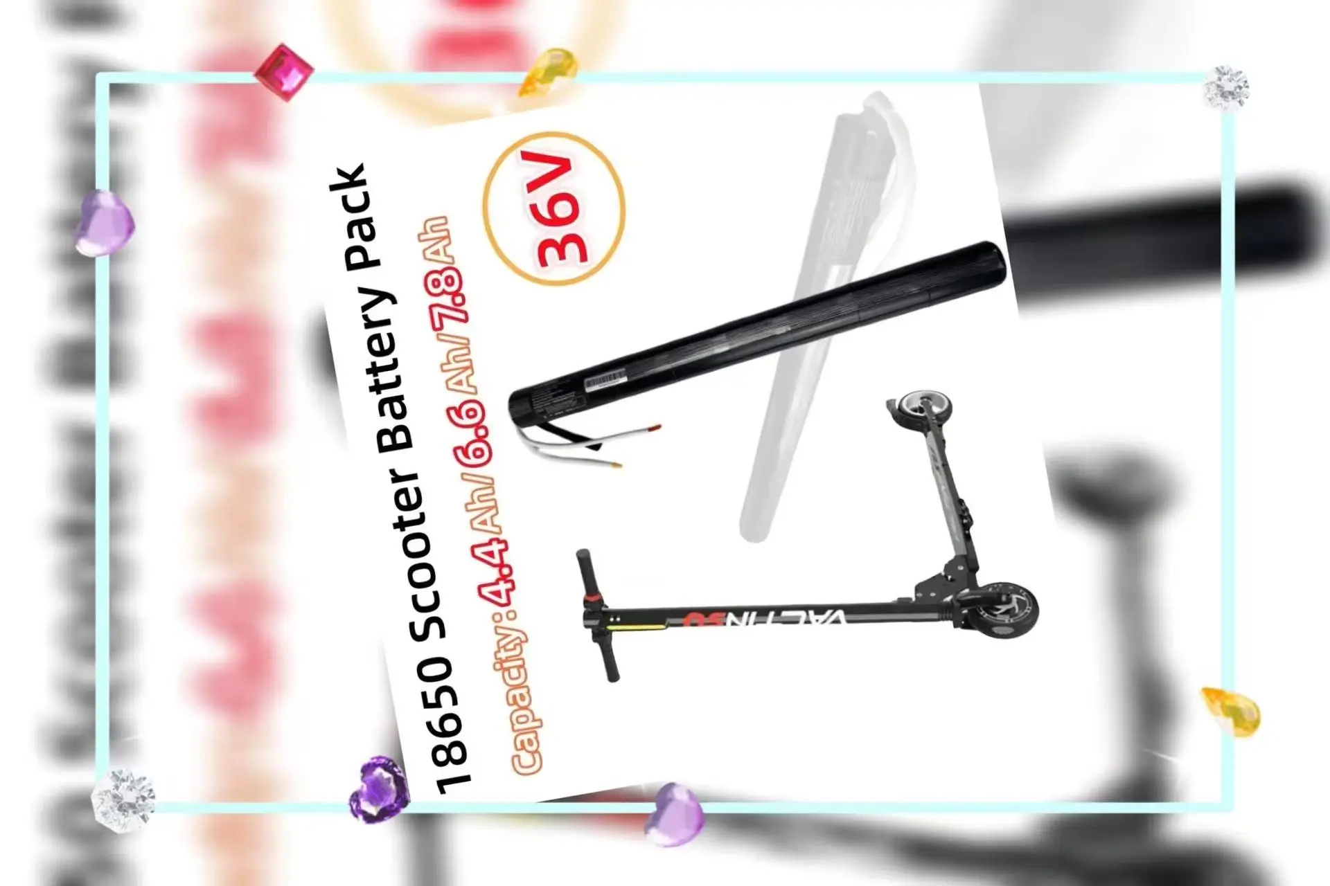 

36V 4.4Ah/6.6Ah/7.8Ah lithium ion 18650 10S3P carbon fiber scooter special battery is suitable for Scooter accessories