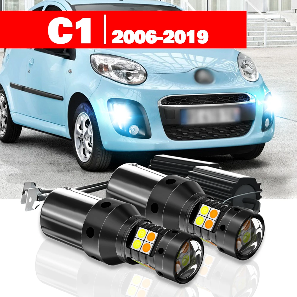 

Для Citroen C1 2006-2019 2 шт. светодиодный двухрежимный указатель поворота + дневные ходовые огни DRL аксессуары 2011 2012 2013 2014 2015 2016 2017