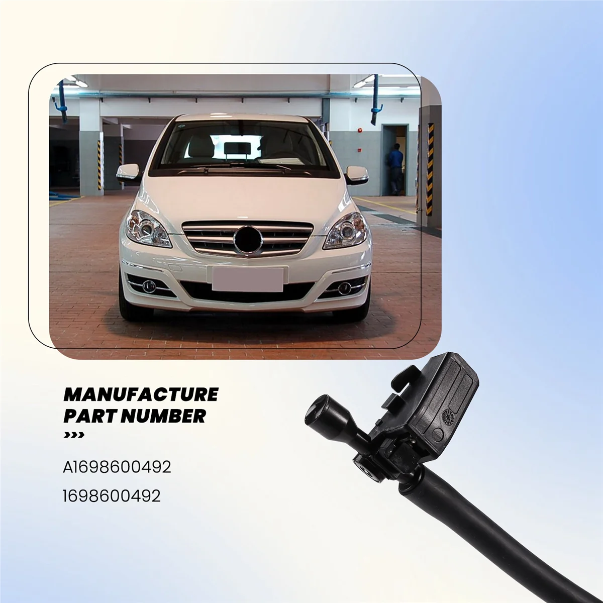 AT77 A1698600492 Windshield Windscreen Washer Nozzle Jet Hose for Mercedes-Benz A W169 2004-12 B W245 2005-11 No Heated