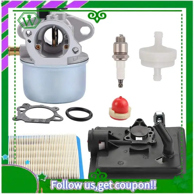 

AC34-799868 Carburetor With 496116 795259 Air Filter Base Compatible With 124L02 124T02 124T05 124T07 Carb Engines