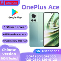 OnePlus Ace 5G Global 8GB 128GB Rom Fast Charge 120Hz AMOLED Android MTK Dimensity 8100 MAX OnePlus 10R used phone