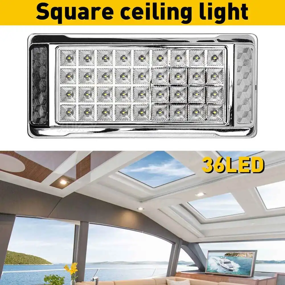 12V 36LED Car Interior Roof Light Replacement Ceiling Dome Lamp IP67 Waterproof Auto Trailer Truck Marine Interior Lighting