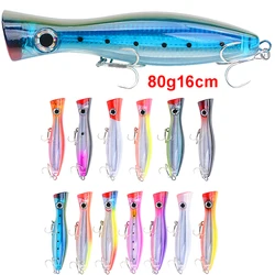 80g 83g 16cm Big Size Popper Fishing Lure Bait Twitch Wobbler Artificial Hard Luya Topwater Swimbait Crankbait for Seawater