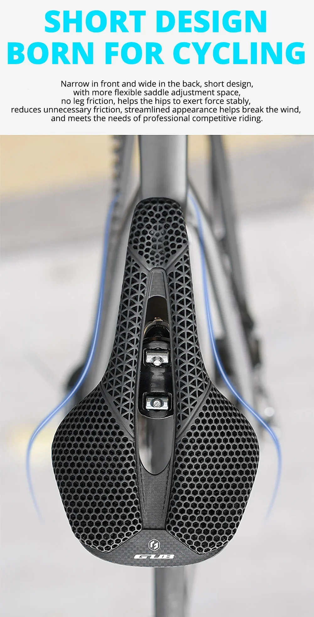 

Ullicyc GUB 3D Printing Carbon Rail Cycling Cushion Road Mountain Chrome Molybdenum Steel Arch Hollow Seat GUB 1169-143 Bicycle