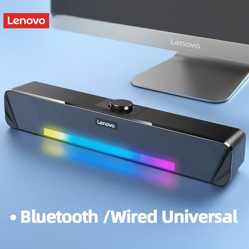 Choice Lenovo TS33 Wired Bluetooth Speaker 360°Surround Session Bar Cinematic HIFI Sound Audio Speaker Computer Subwoofer