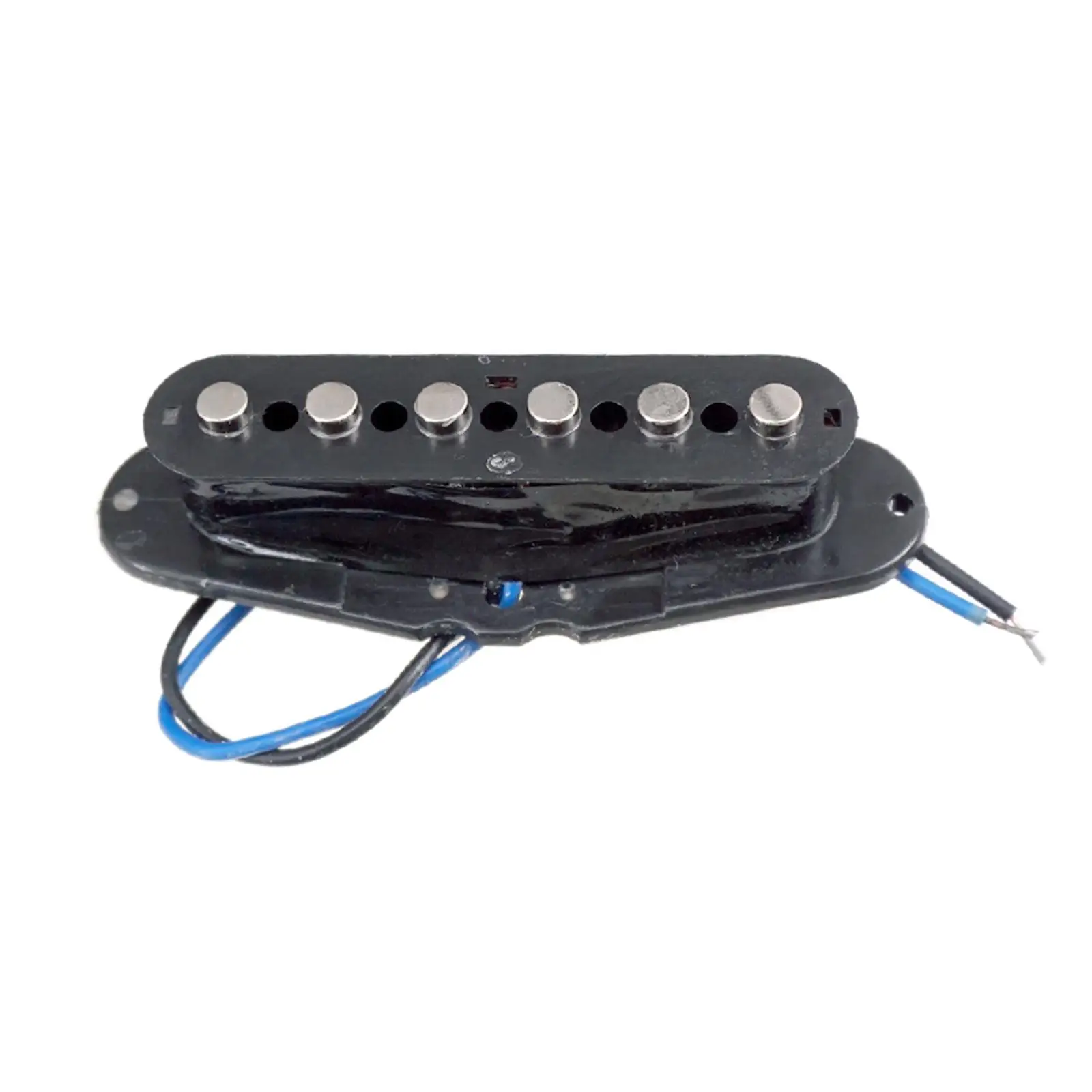 Electric Guitar Single Coil Pickup Set Ceramic Fiber Black Flat Top for Guitar Setup and Performance