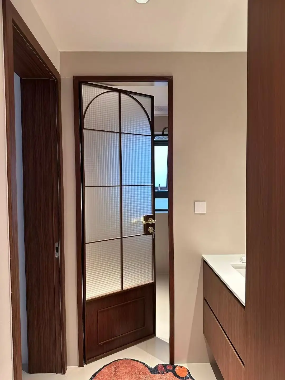 Modern Luxury Slim Frame Aluminum Bathroom Door Custom Glass Swing Door Minimalist Interior Entry Door