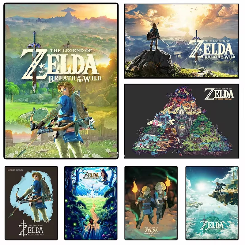 Popular Gaming Poster Zeldas New Futuristic Canvas Painting HD Print Modern Wall Art Picture Living Room Bedroom Decoration Gift