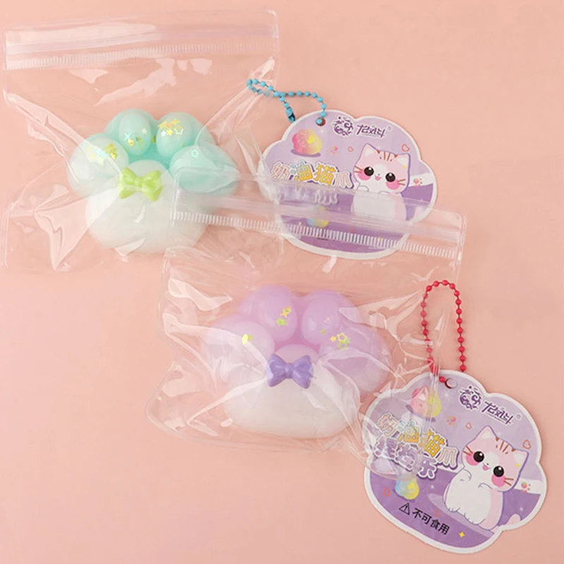 1PC 부드럽고 끈적끈적한 스트레스 해소용 고양이 발 모양 슬로우 리바운드 장난감, 압착 고양이 발 모양 압력 해소 장난감