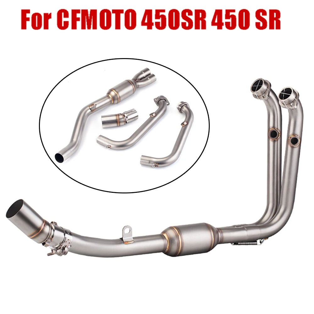 Connect Original Muffler or 51mm For CFMOTO 450SR 450 SR Stainless steel Motorcycle exosto para moto Front Link Pipe