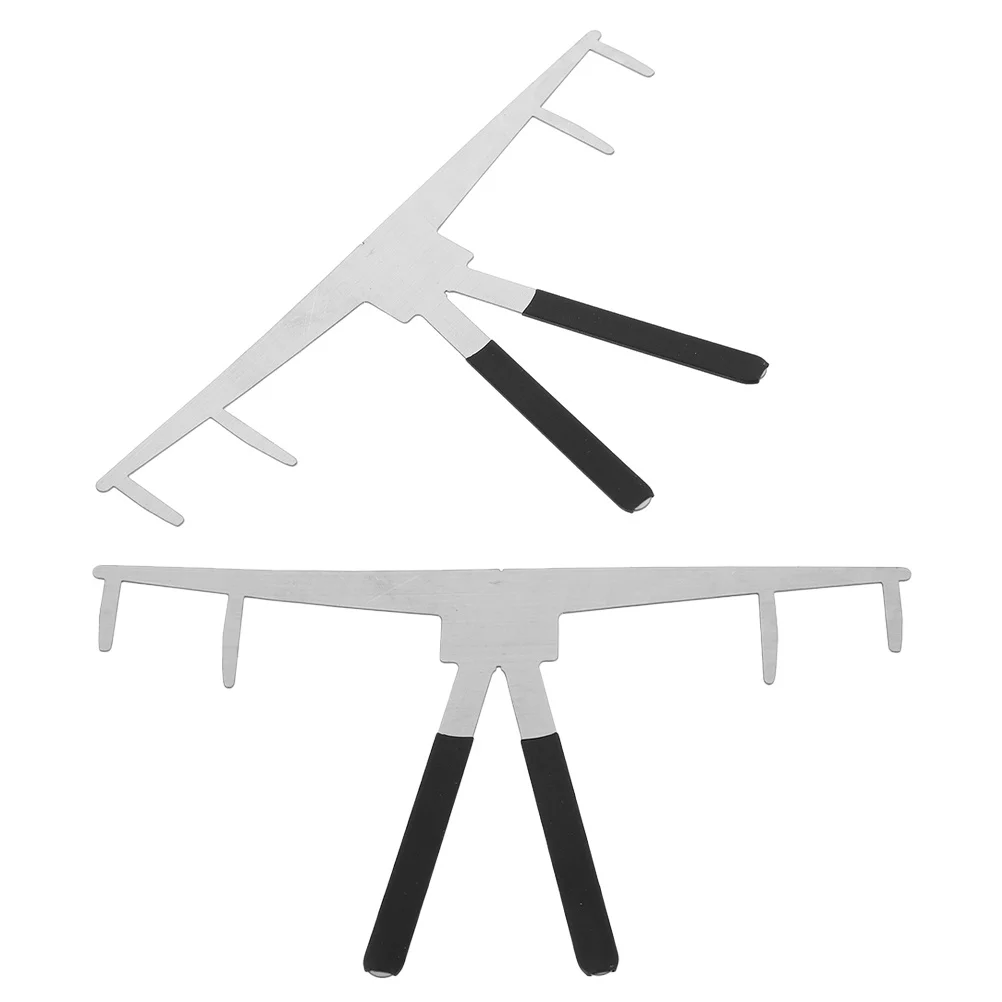 2 قطعة الفولاذ المقاوم للصدأ الحاجب تشكيل أداة الدقة ثلاث نقاط تحديد المواقع متناظرة الحواجب مسطرة قياس المهنية