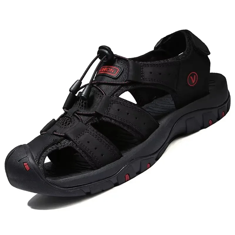 

Leather Men Shoes Summer New Large Size Men's Sandals Men Sandals Fashion Sandals Slippers Big Size 39-46