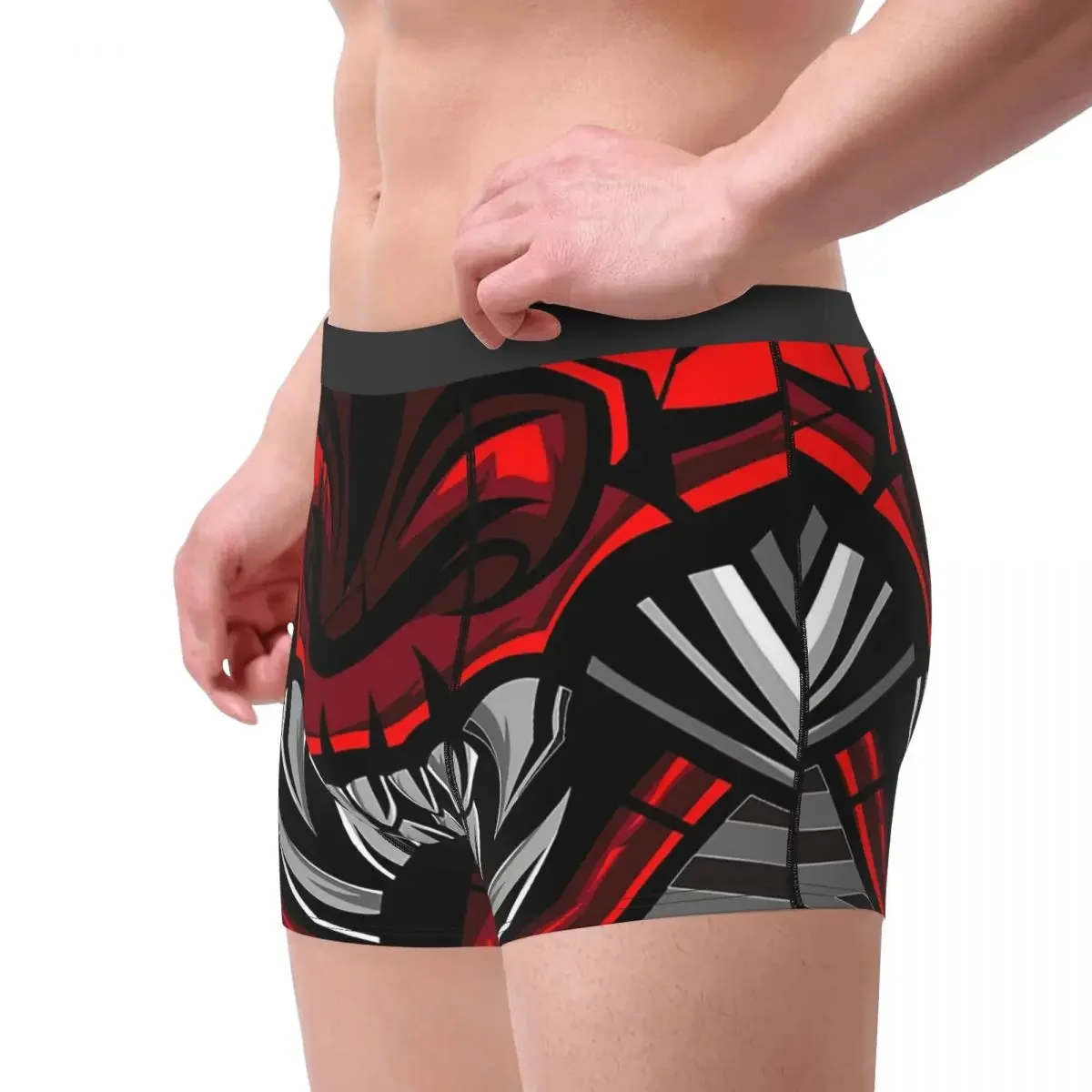 Red Horned Skull Oni Yokai Devil Geometry Summon Underpants Breathbale Panties Male Underwear Print Shorts Boxer Briefs