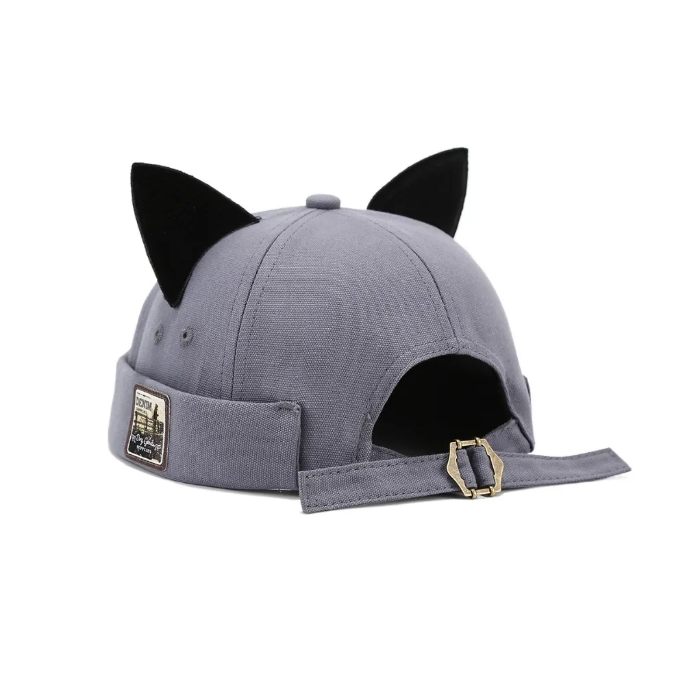أزياء لطيف آذان القط Brimless قبعة الهيب هوب قابل للتعديل قبعة صغيرة بلون توالت الكفة البطيخ دوكر قبعة في الهواء الطلق يوميا #1