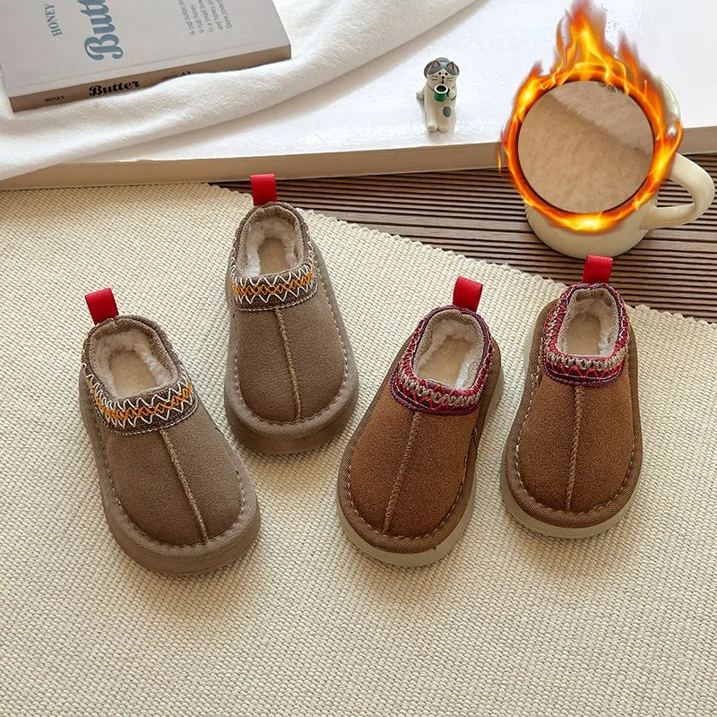 

Новинка 2023 года, зимние детские ботинки, зимняя удобная теплая плюшевая хлопковая обувь для малышей, нескользящие зимние ботильоны на платформе для мальчиков и девочек