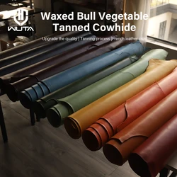 WUTA 30x60cm Top Quality New Waxed Bull Vegetable Tanned Leather Piece DIY Genuine Leather Material Full Grain Cowhide