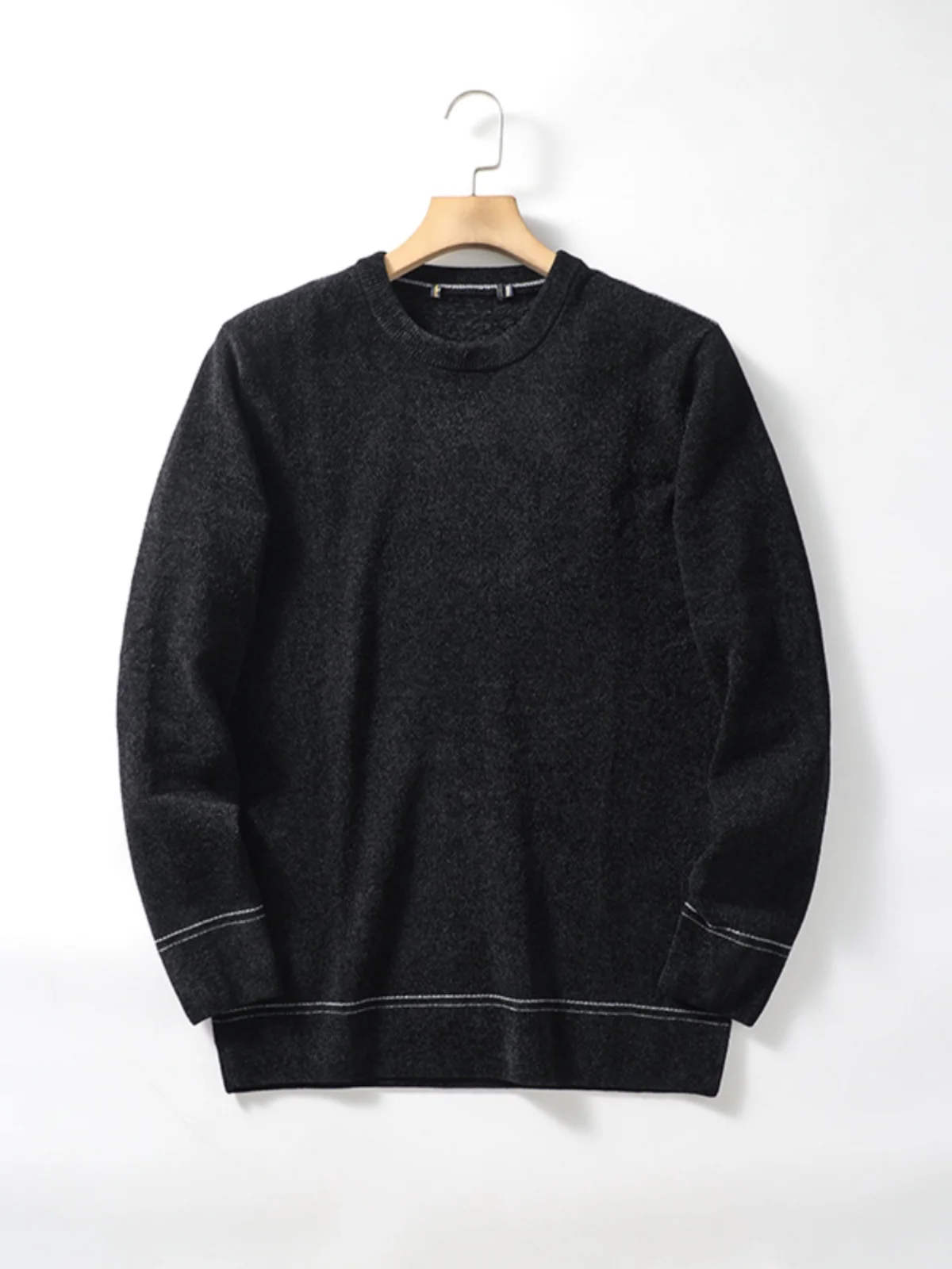 

Ультрамягкий мужской свитер из кашемира с круглым вырезом, удобный, теплый, осенне-зимний, модный, городской, с длинными рукавами, повседневный, молодежный