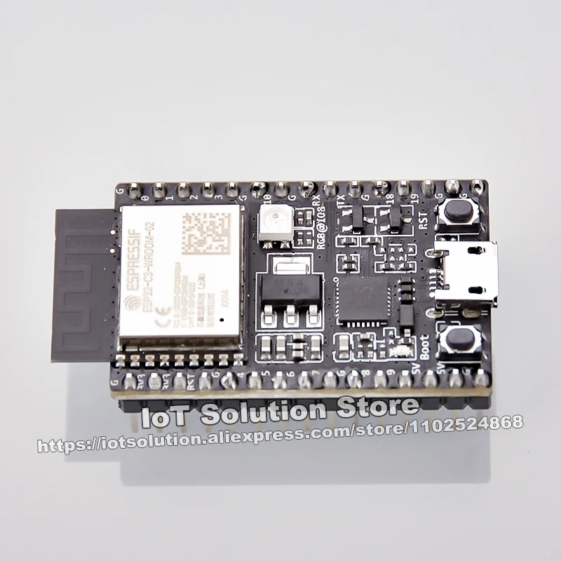 ESP32-C3-DevKitC-02 2.4G WiFi BT BLE Development Kit Board Equipped with ESP32-C3-WROOM-02 Module 4MB Flash ESP32-C3-DevKitC