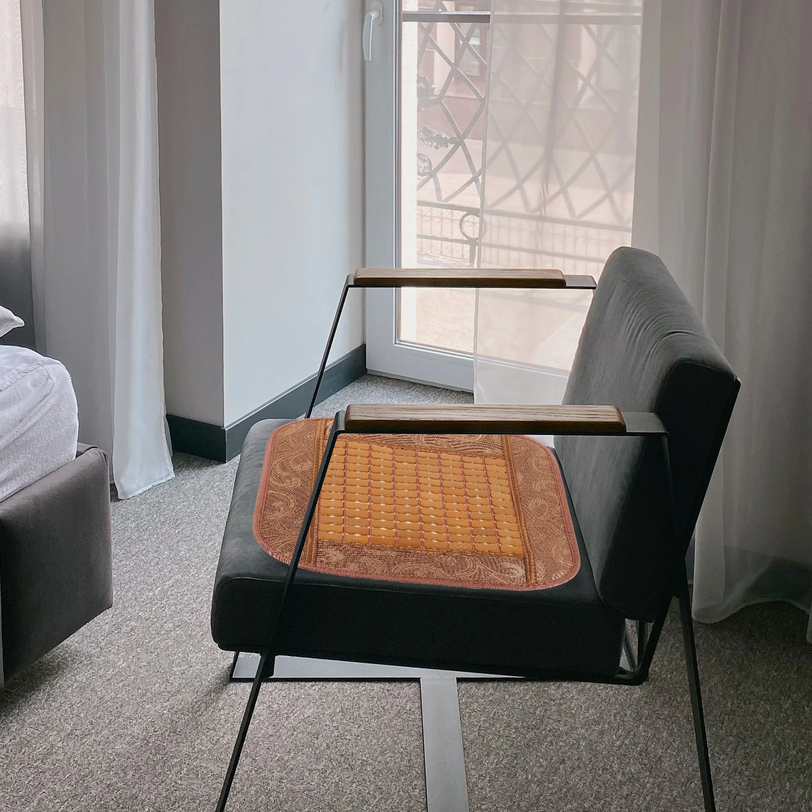 

Bamboo Seat 40x40cm Broadside Single Vein Summer Car Seat Cushions Car Cool Pad Office Chair Mat Outdoor Adult Portable