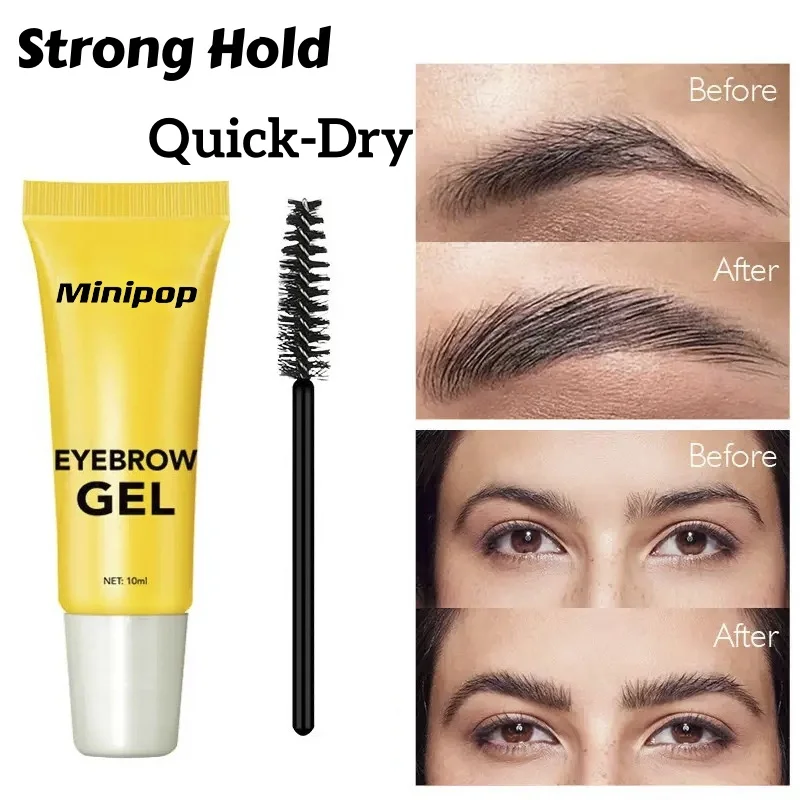 Strong Hold Eyebrow Gel with Brush -Long Lasting Clear Brow Setter for Fluffy Laminated Brows,Water Resistant & Sweat Resistant